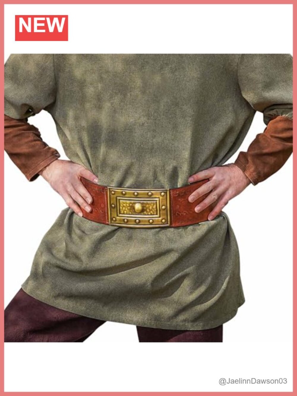 Handcrafted Genuine Buff Leather Medieval Barbarian Belt LARP Cosplay